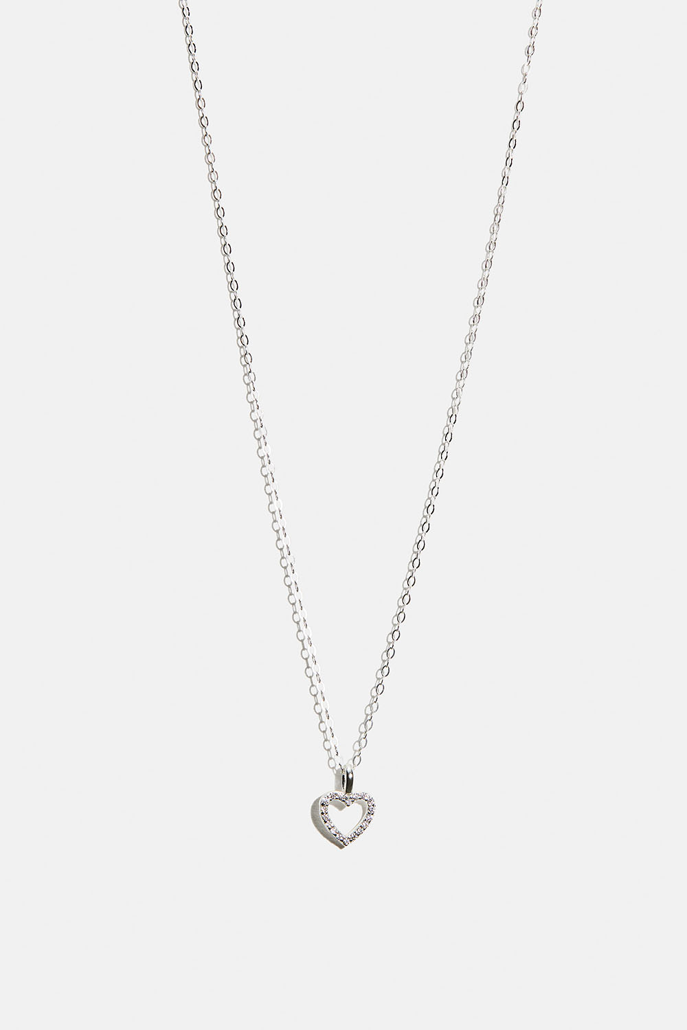Halskæde i ægte sølv med hjerte og kubisk zirkonia-sten i gruppen Ægte sølv / Sølvhalskæder / Halskæder i ægte sølv med vedhæng hos Glitter (554004241001)