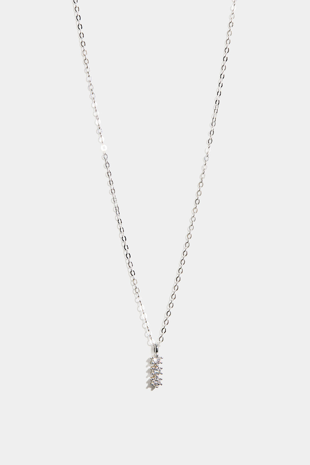 Halskæde i ægte sølv med stave og kubisk zirkonia i gruppen Ægte sølv / Sølvhalskæder hos Glitter (554004381001)