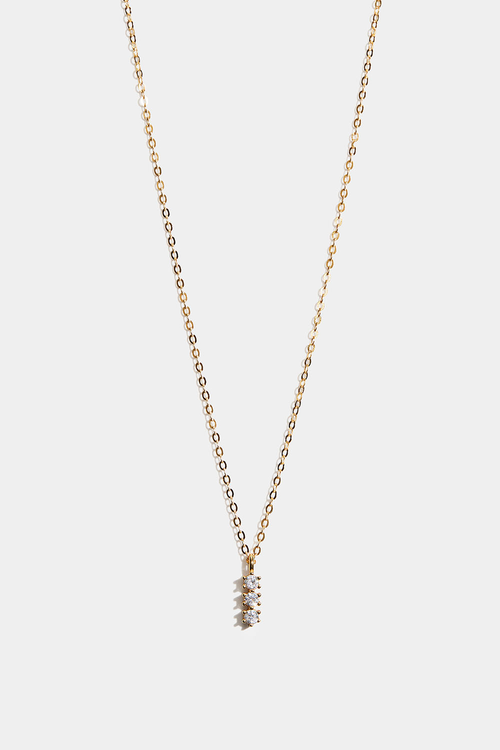 Halskæde i 18k forgyldt ægte sølv med stave og kubisk zirkonia i gruppen Guldbelagt ægte sølv / Guldbelagte halskæder hos Glitter (554004382002)