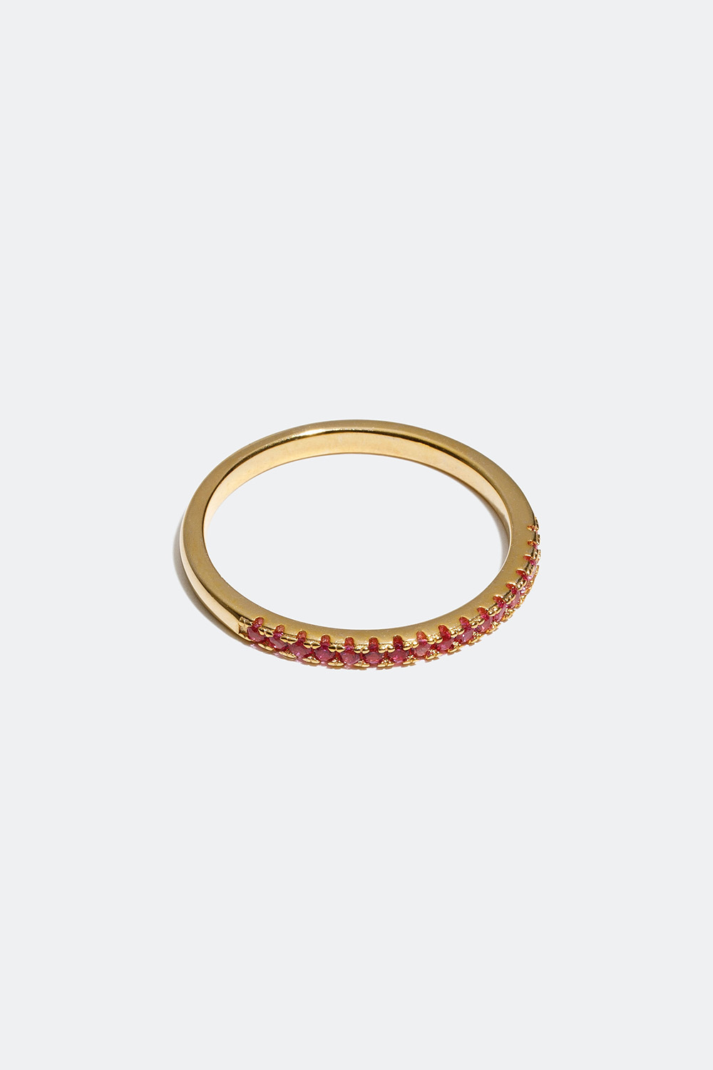 Ring forgyldt med 18 karat guld med rosa Cubic Zirconia sten i gruppen 18 kt. forgyldt sølv / Ringe i 18 kt. guld hos Glitter (556000575)