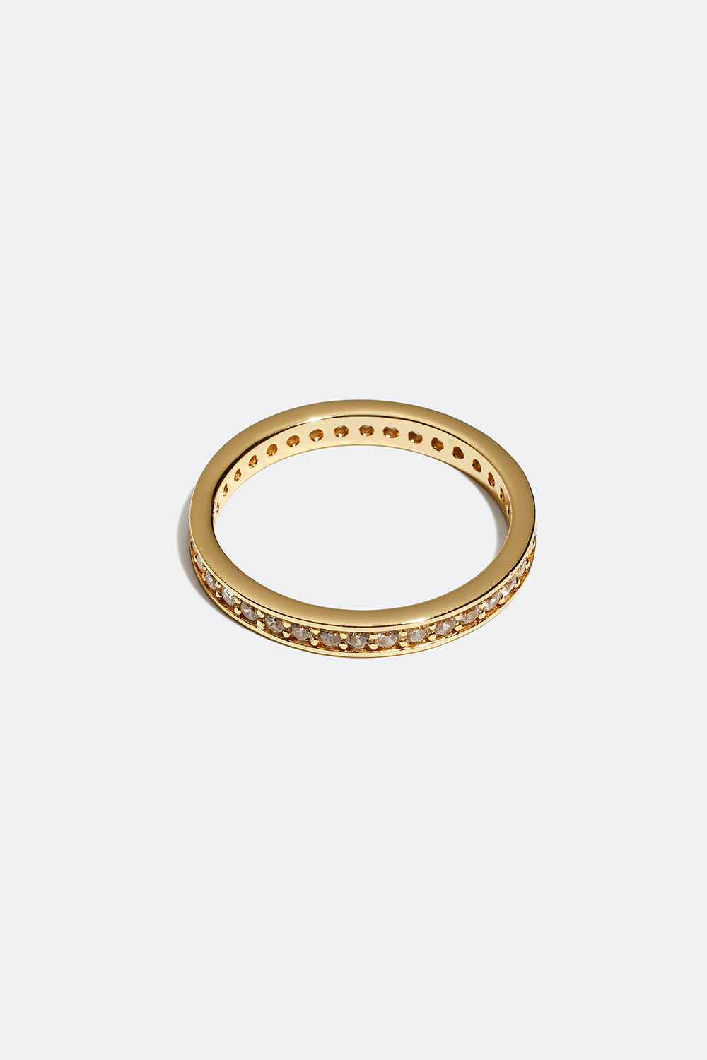 Ring med hvid Cubic Zirconia forgyldt med 18k guld