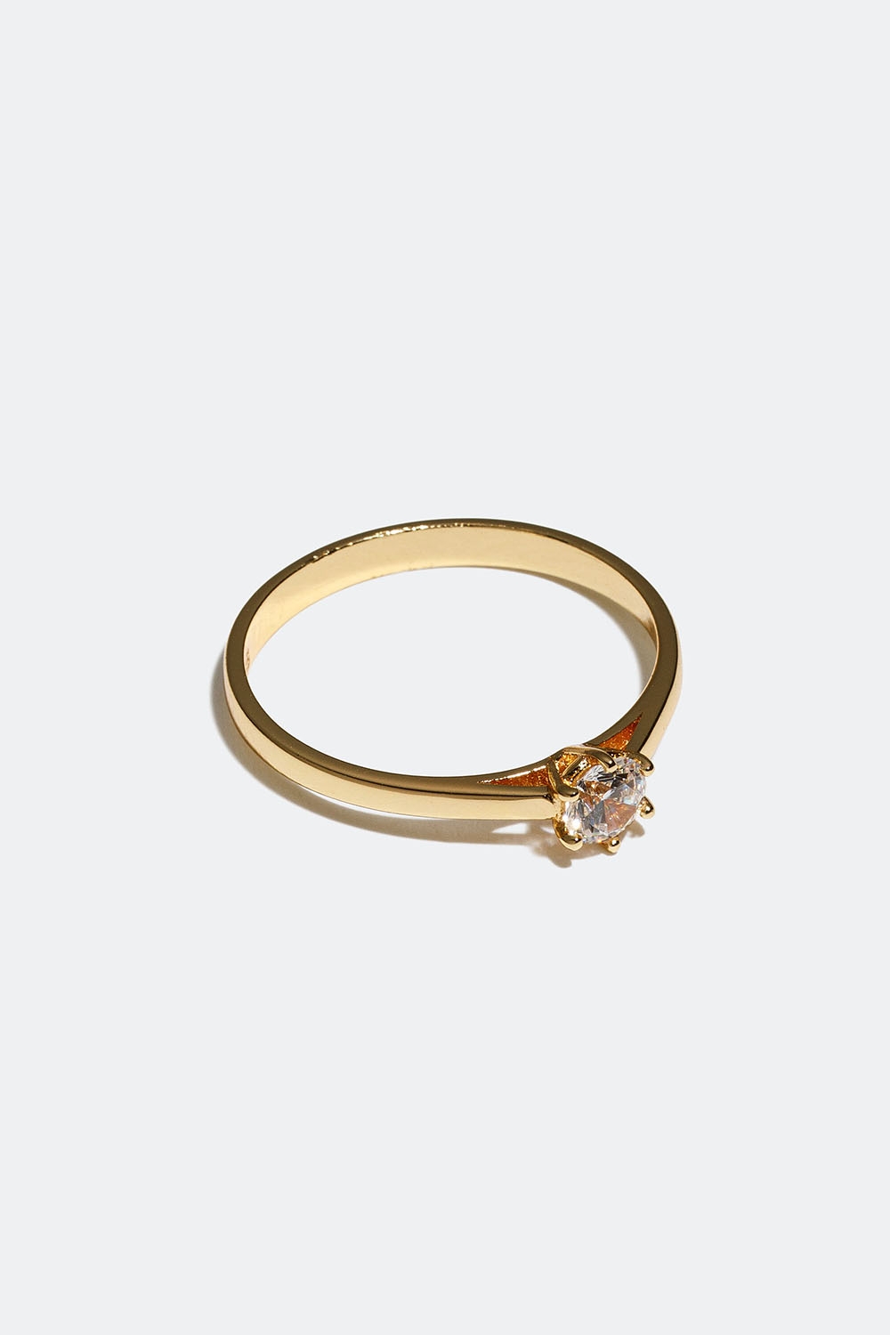 Ring forgyldt med 18 karat guld med lille Cubic Zirconia