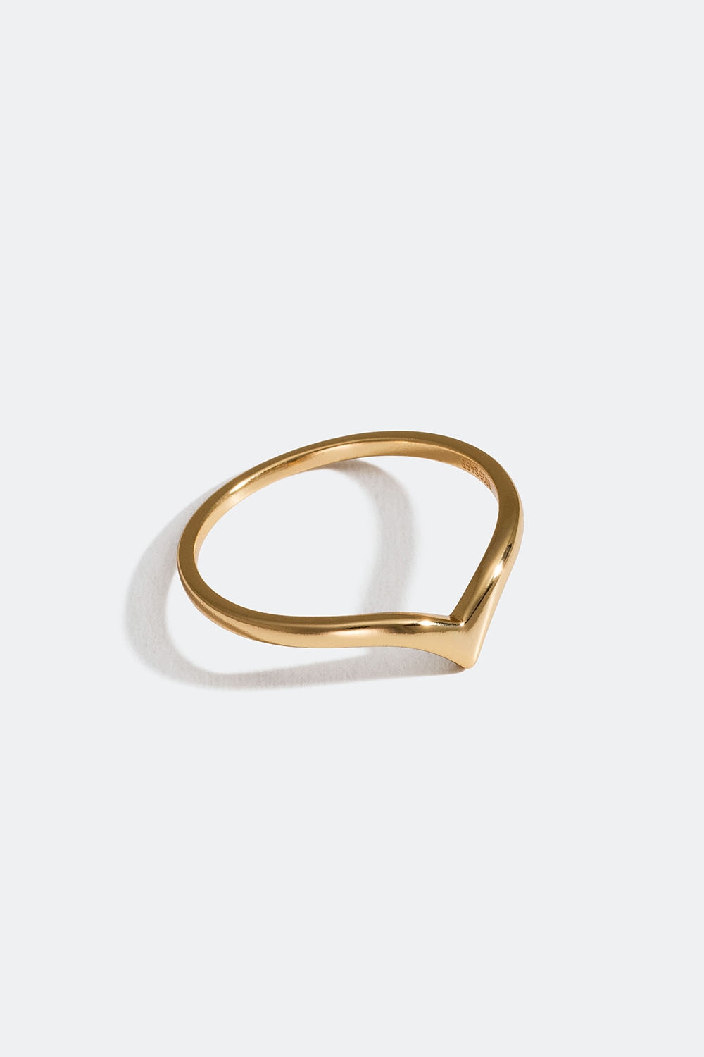 V-formet ring i 18k guldbelagt sterlingsølv