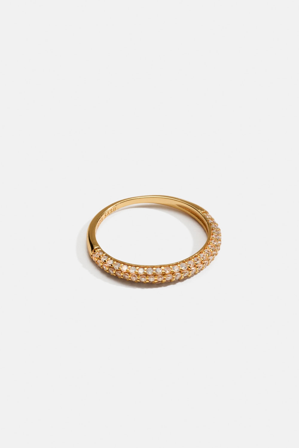 Rund ring i 18 k forgyldt ægte sølv med rund kubisk zirkonia i gruppen Store week / hos Glitter (5560009520)