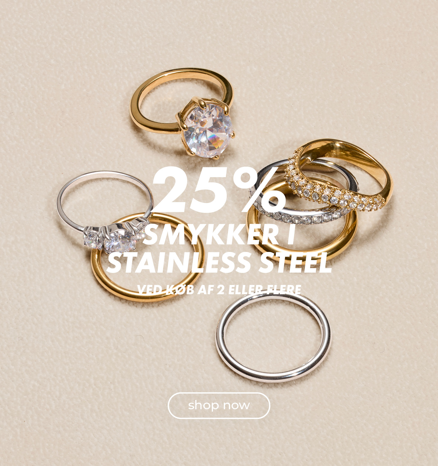 25% smykker i stainless steel- ved køb af 2 eller flere