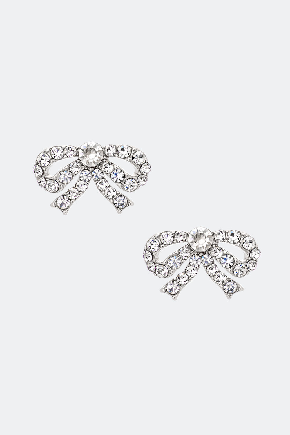 Petite Antoinette bow earrings - Crystal (Silver)