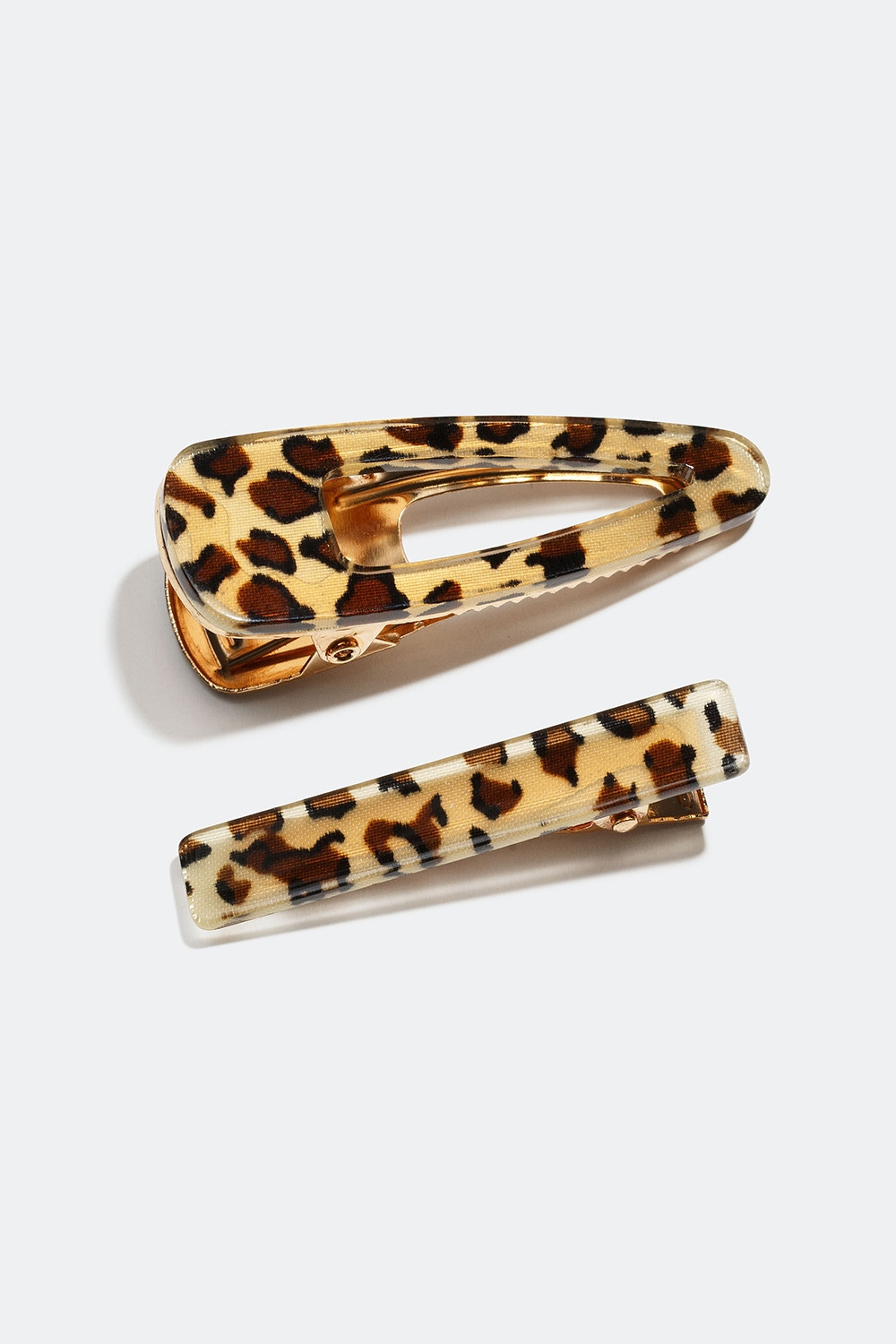Hårspænder med leopardmønster, 2-pak