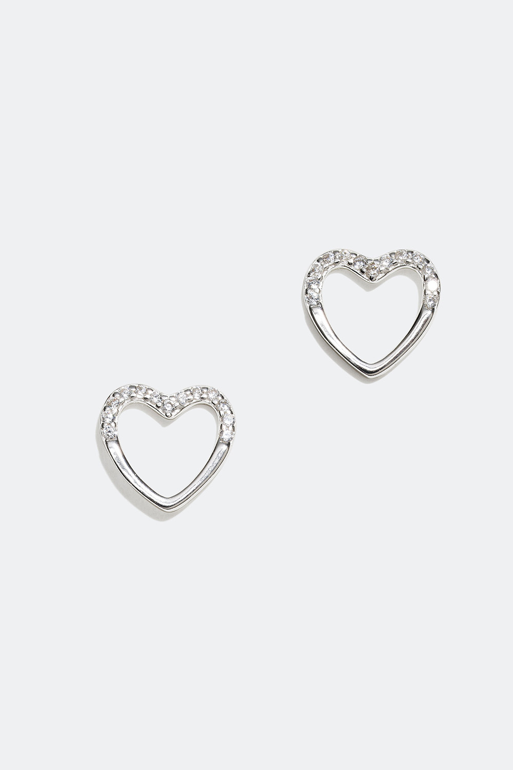 Øreringe med hjerter i ægte sølv