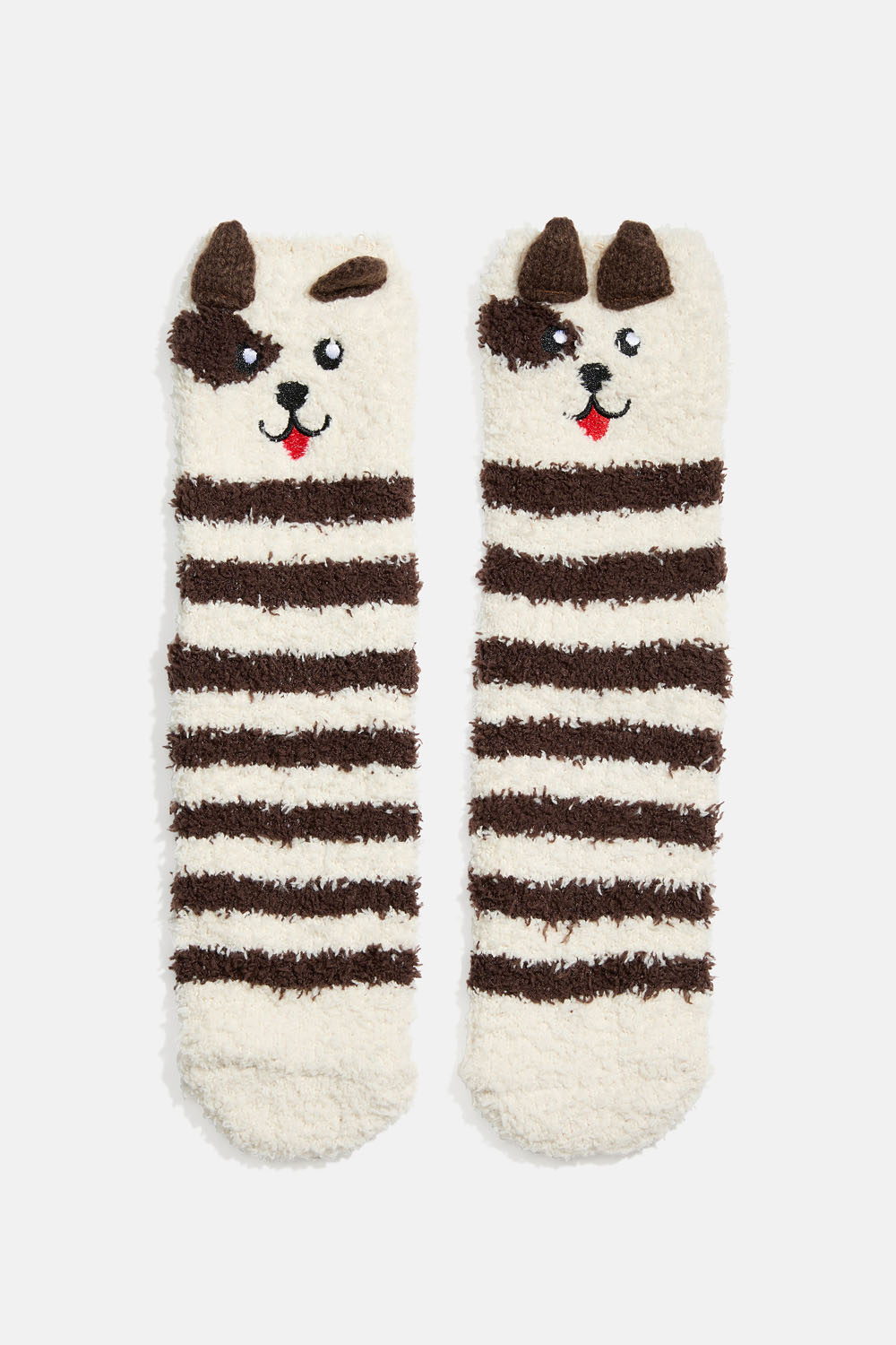 Plyssede sokker med hund