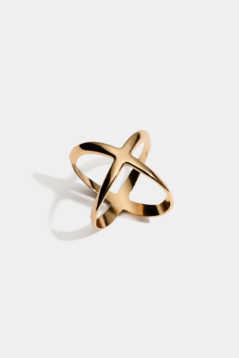 Guldfarvet krydset scarf ring