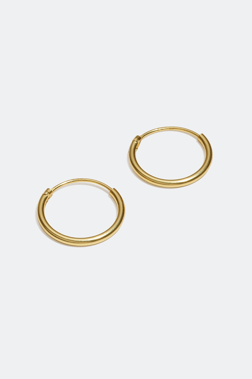 Små smalle hoops, forgyldt med 18 kt. guld, 1,1 cm