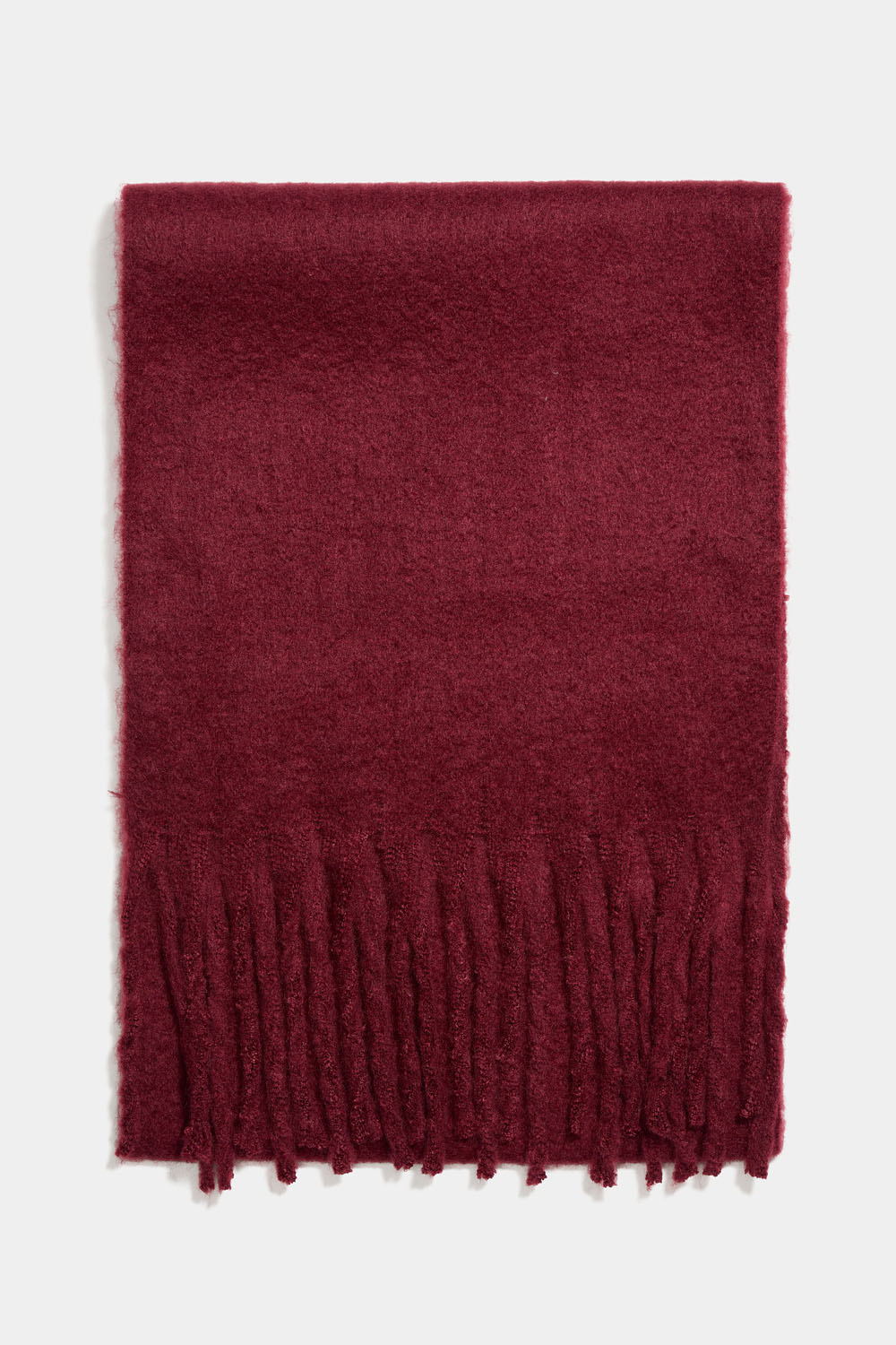 Stort børstet tørklæde i vinrød