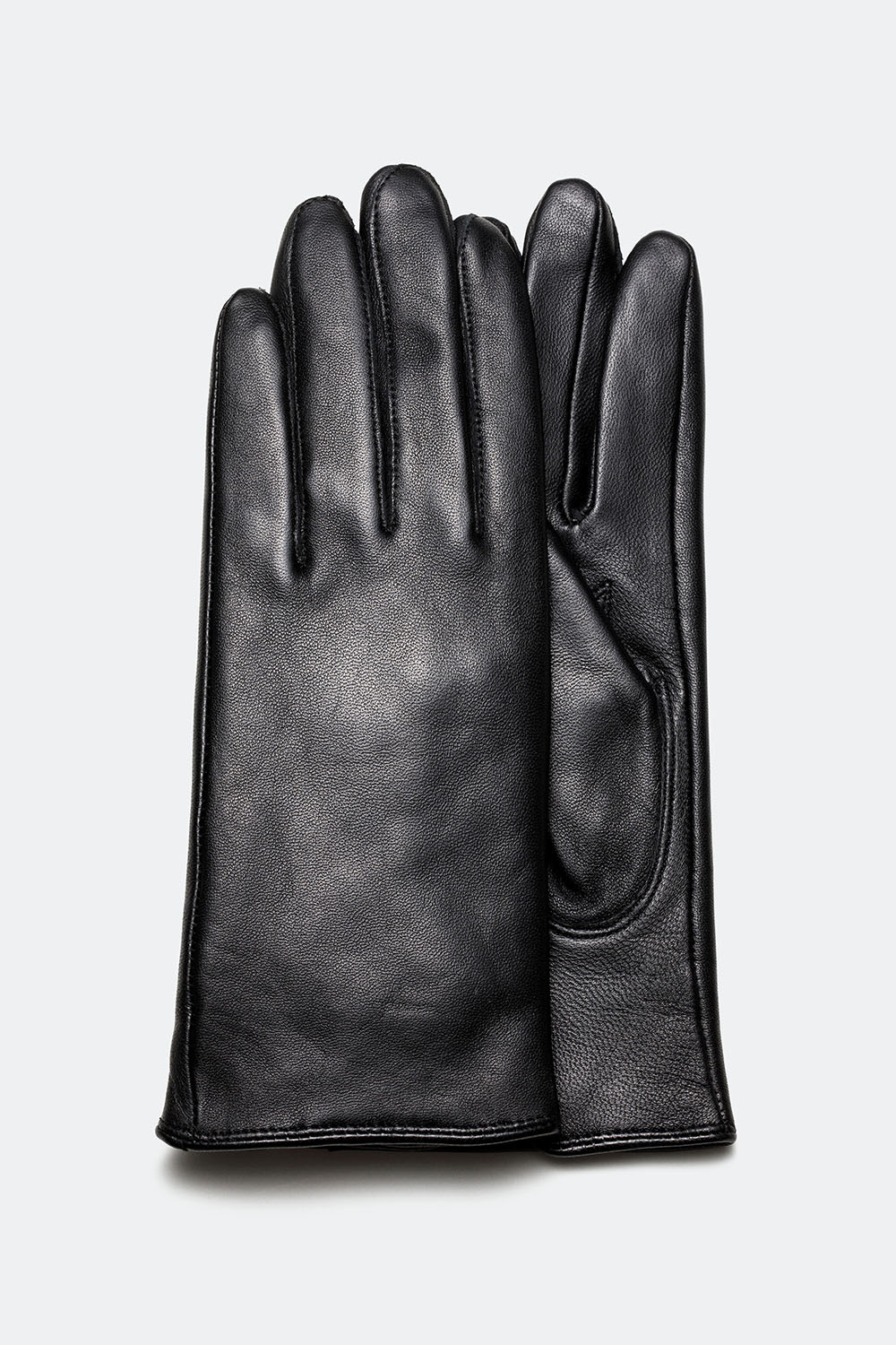 Sorte skindhandsker med slidser