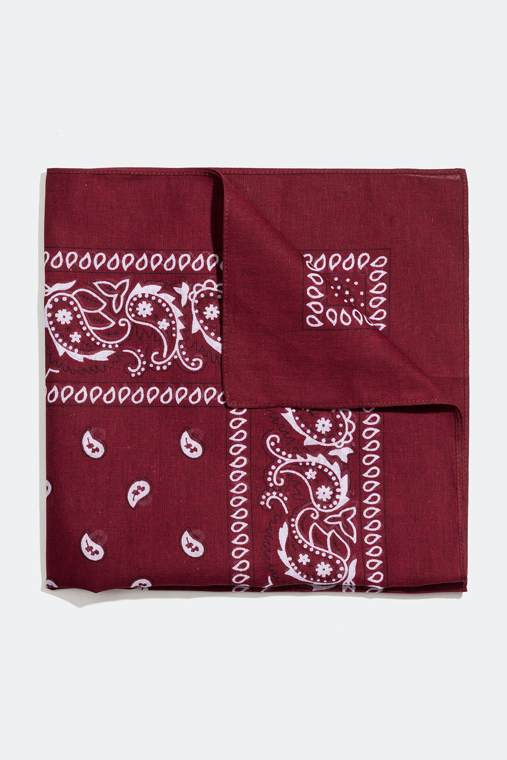 Mørkerødt tørklæde med paisleymønster