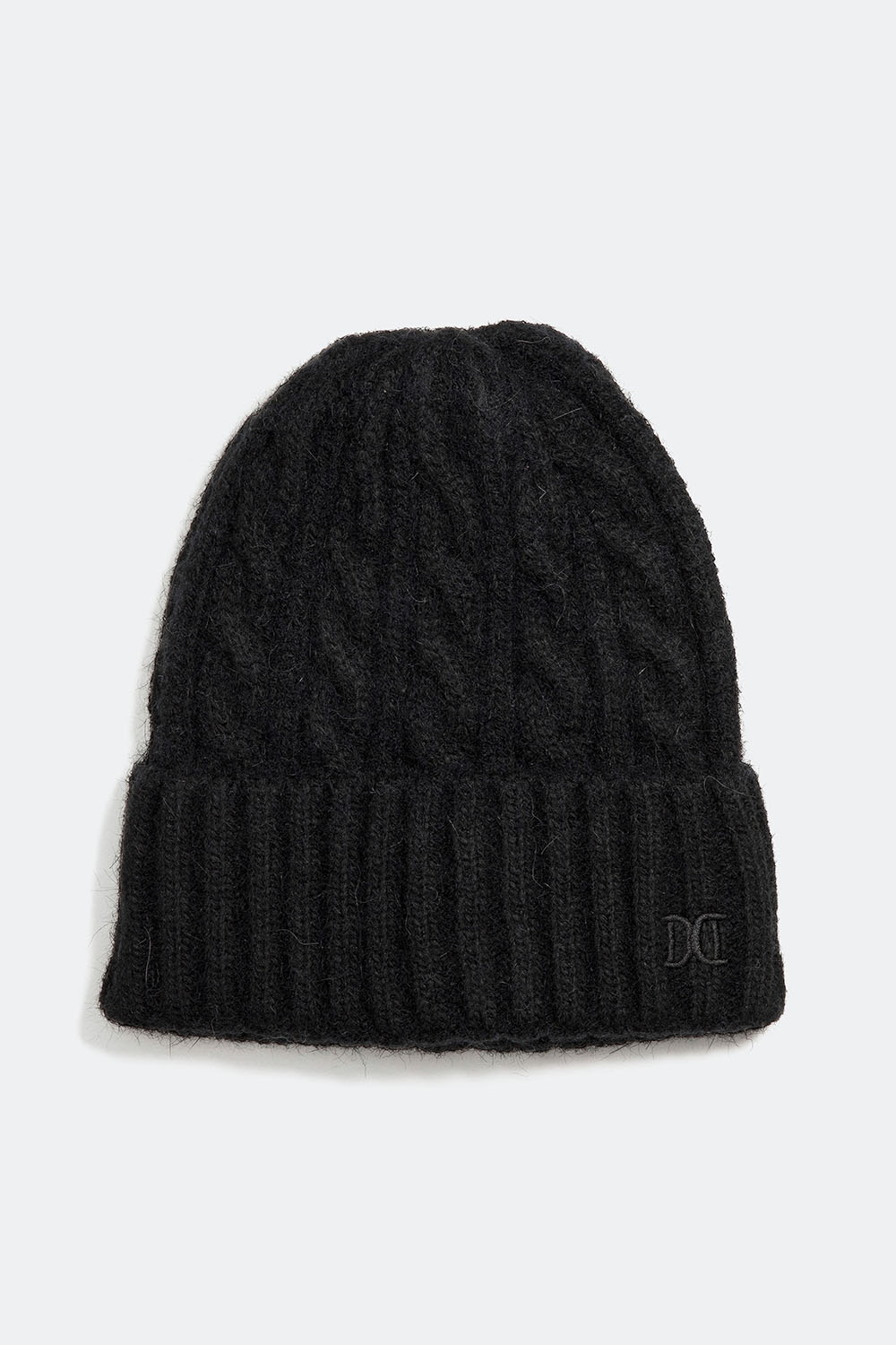 Sort kabelstrikket hue