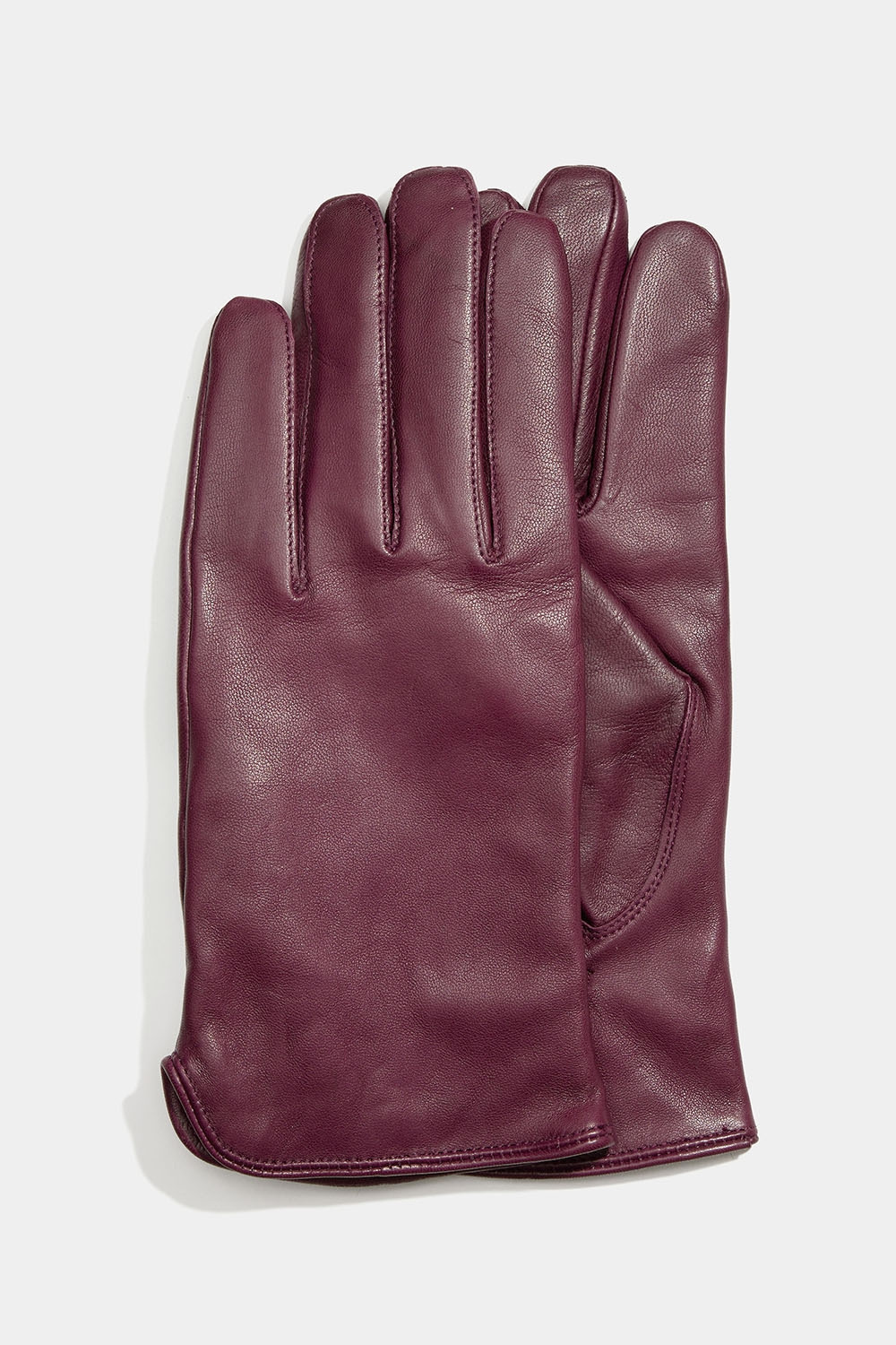 Bordeaux skindhandsker med slids på siden
