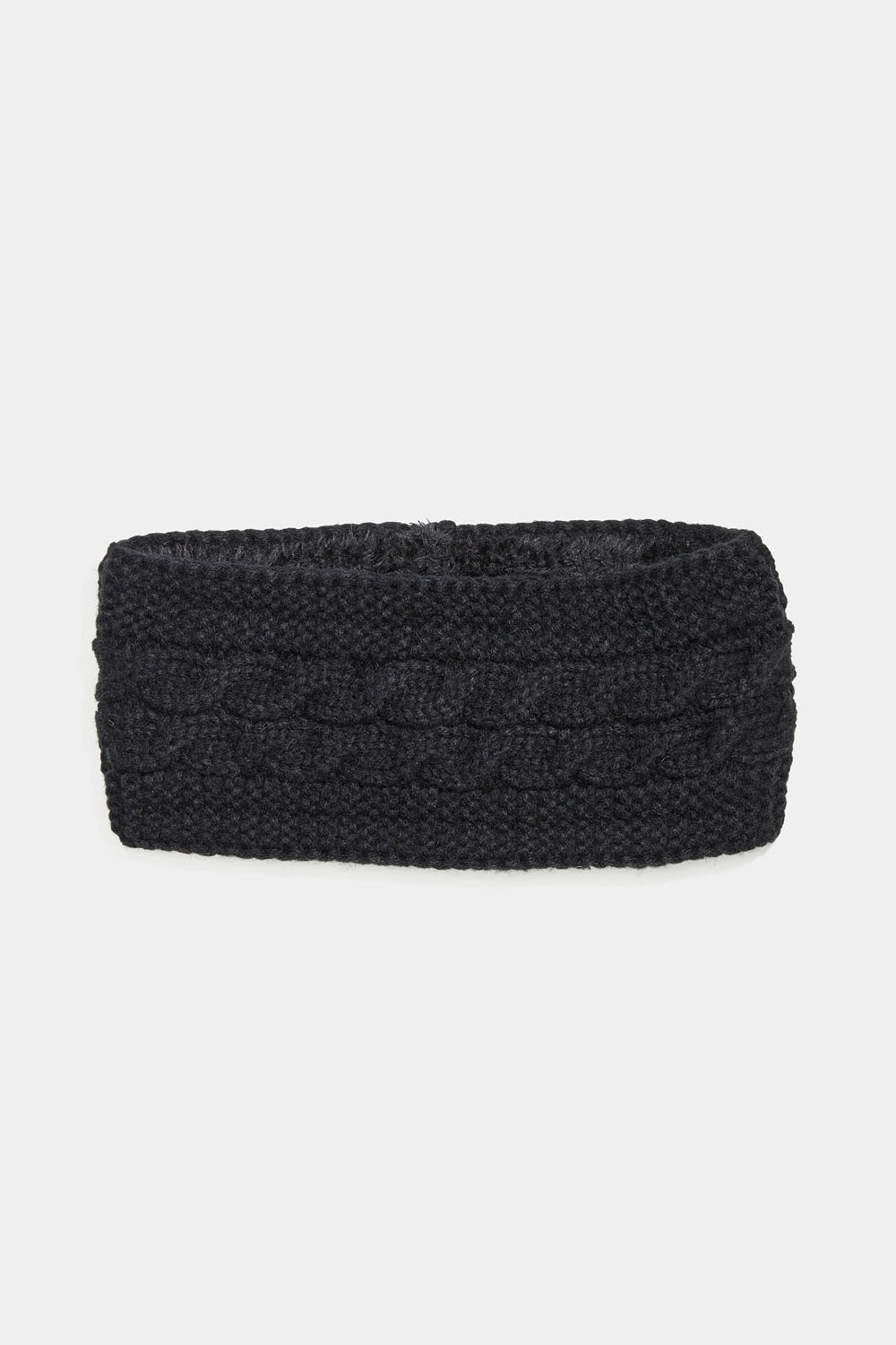 Sort, strikket pandebånd