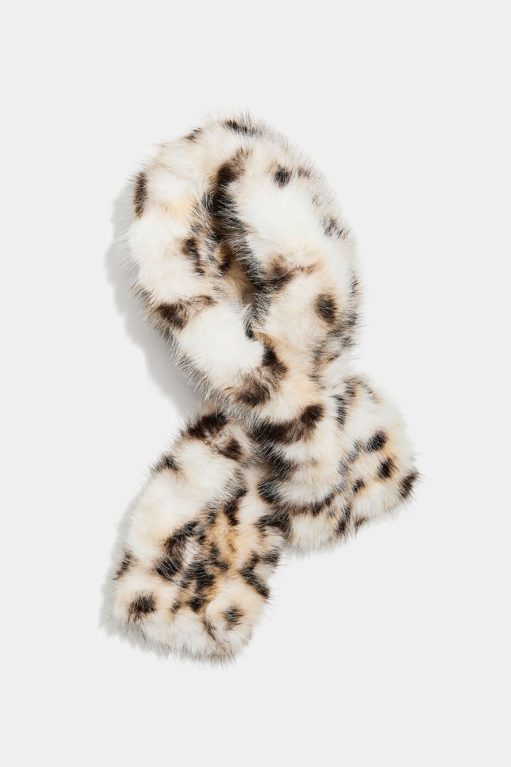 Leopardprintet tørklæde i imiteret pels