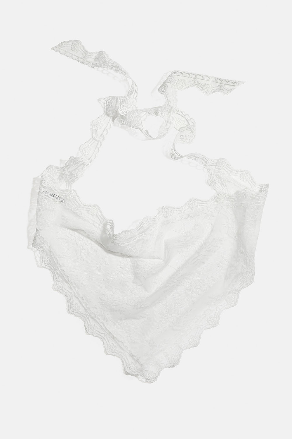 Hvidt tørklæde i blondestof