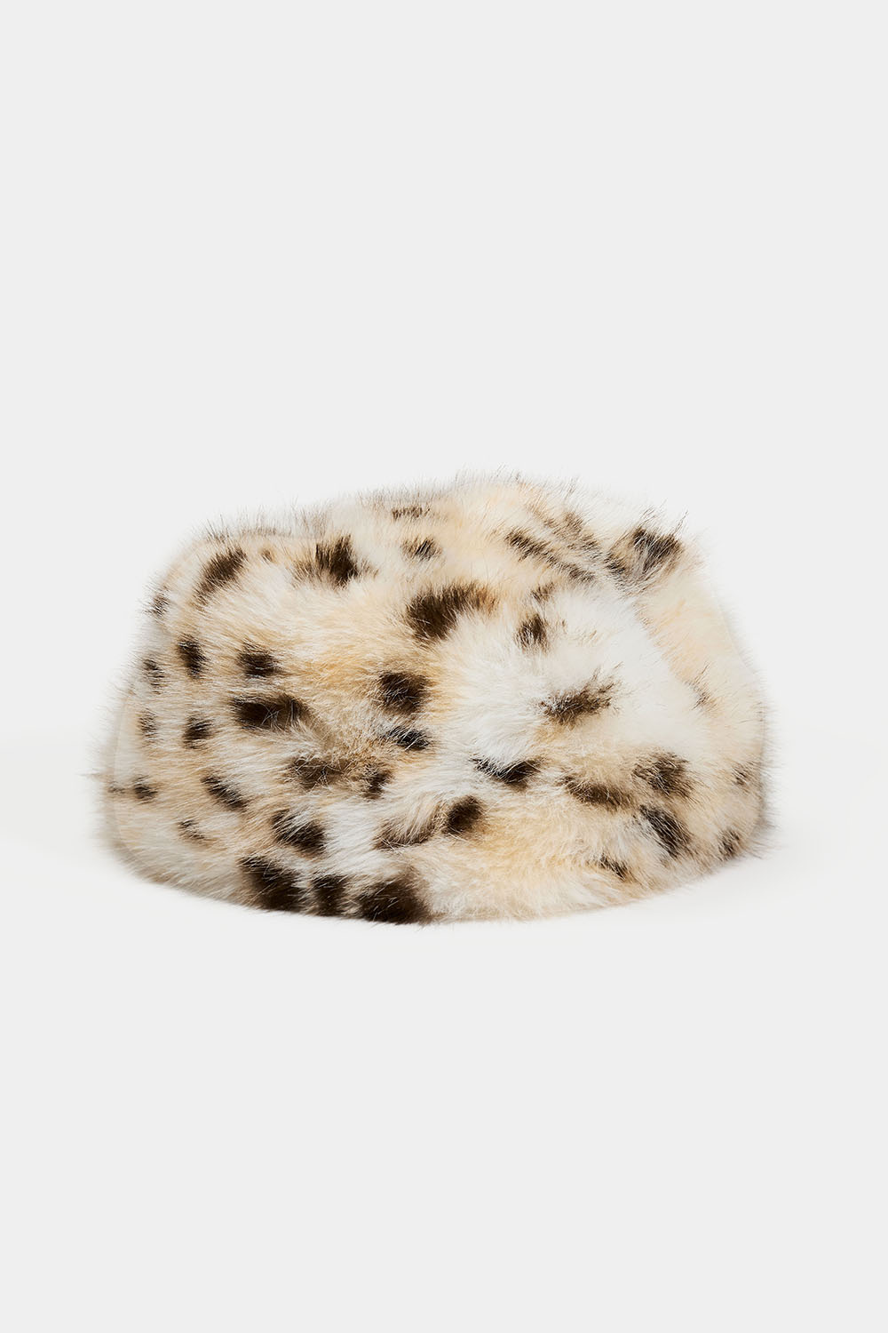 Leopardmønstret hat i kunstpels