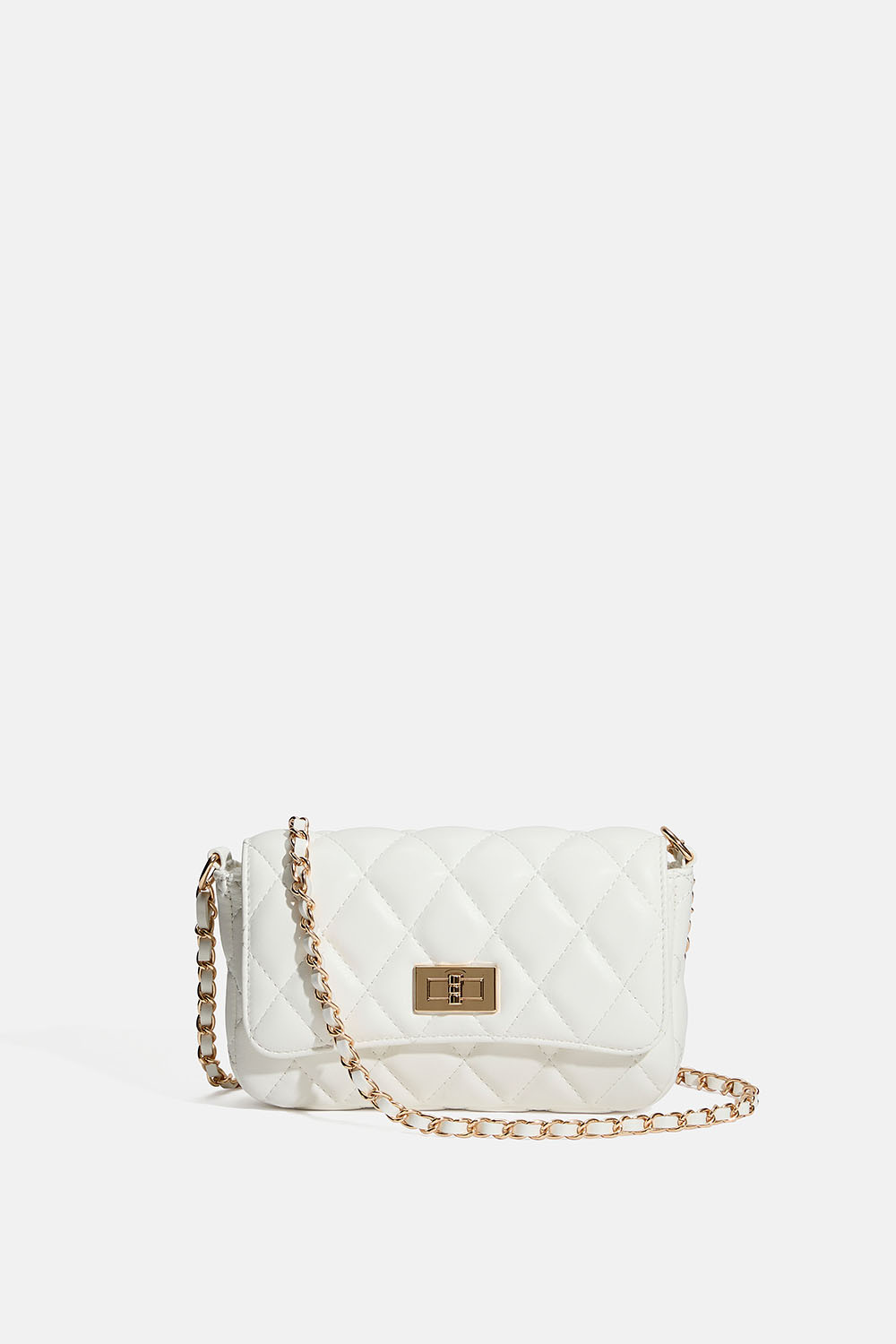 Hvid quiltet skuldertaske