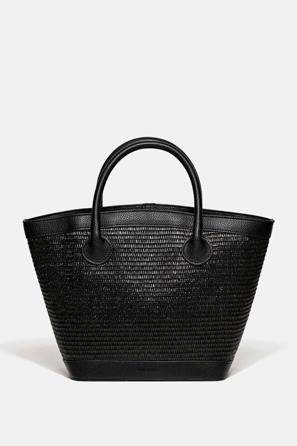 Sort tote bag i strå