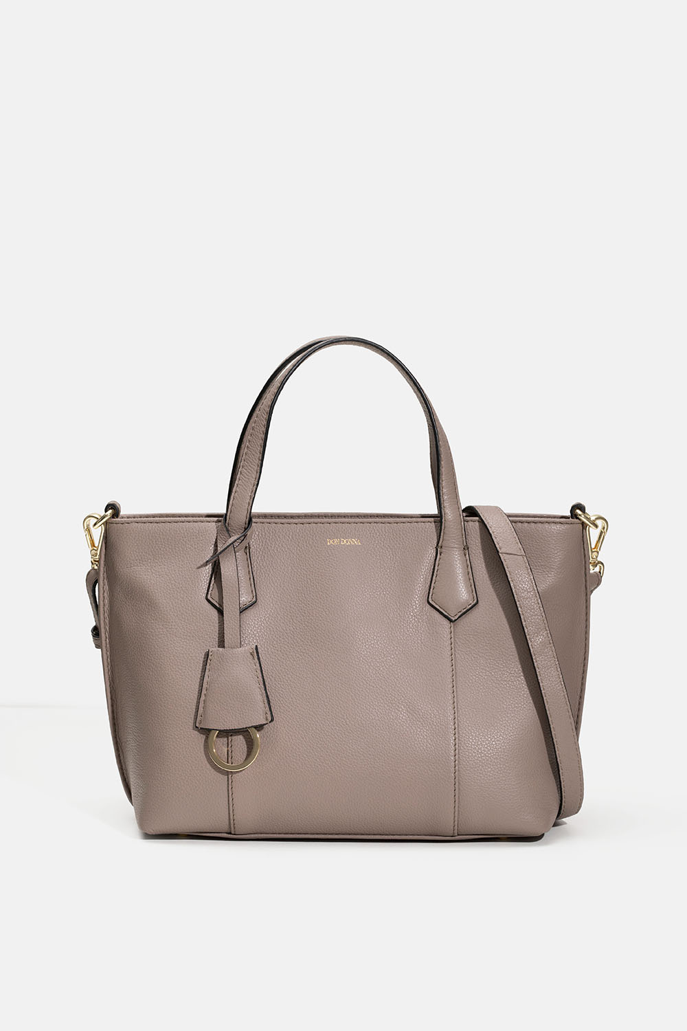 Lille taske i taupefarvet læder