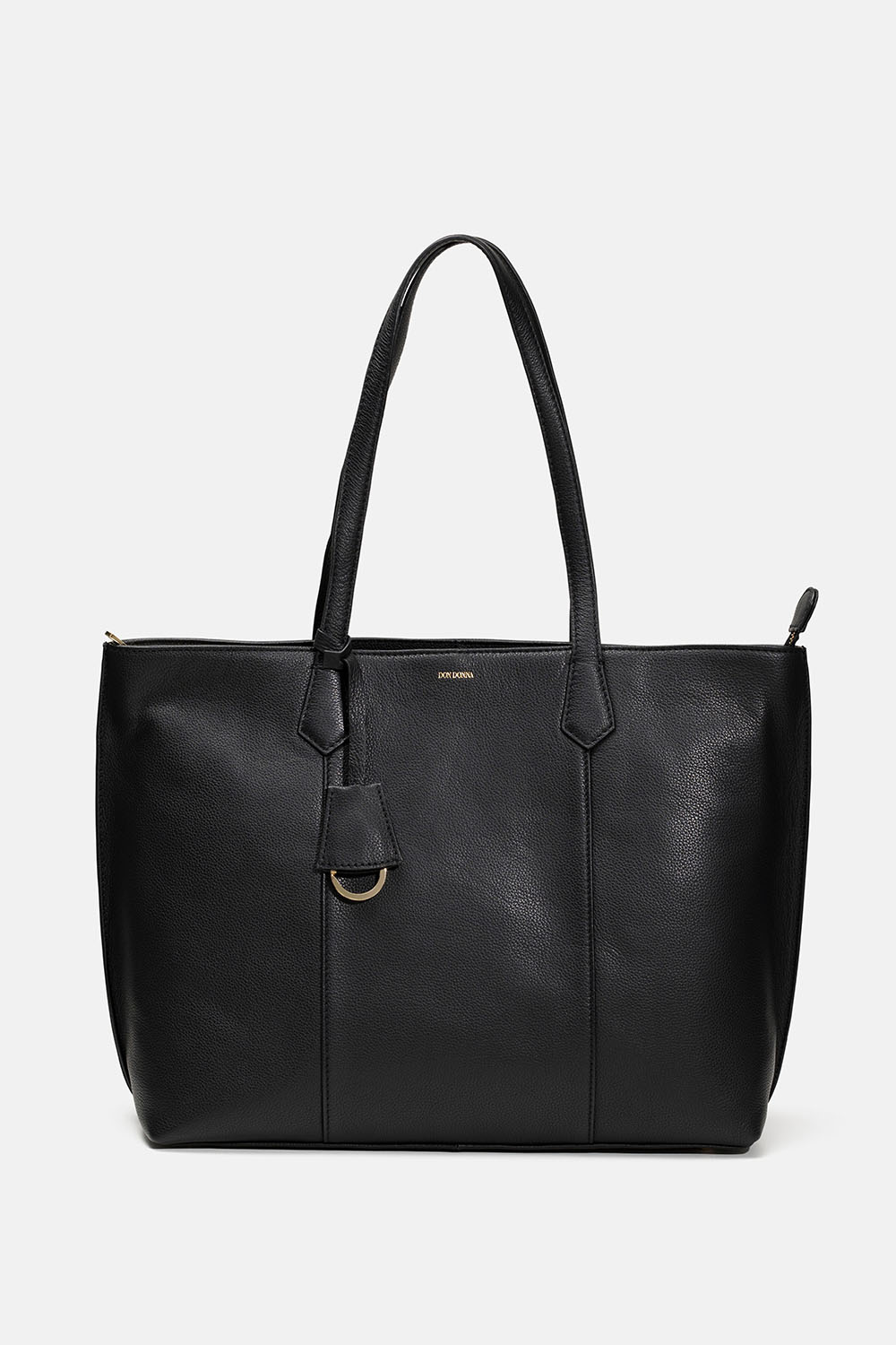 Stor, sort totebag i læder