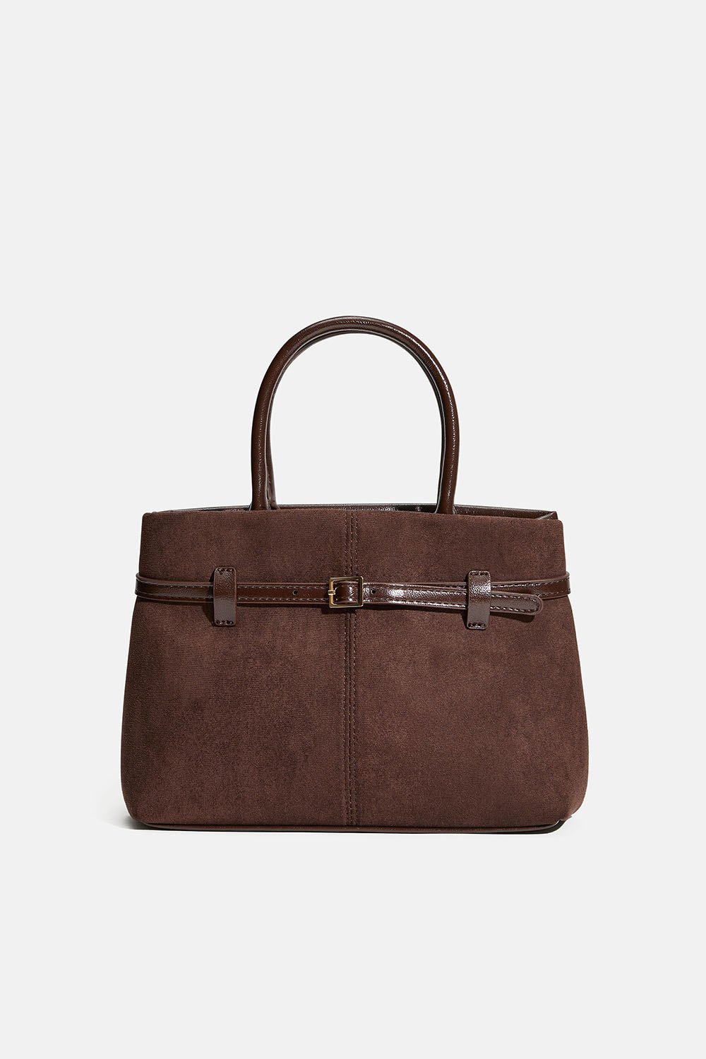 Lille, brun taske med bæltedetalje