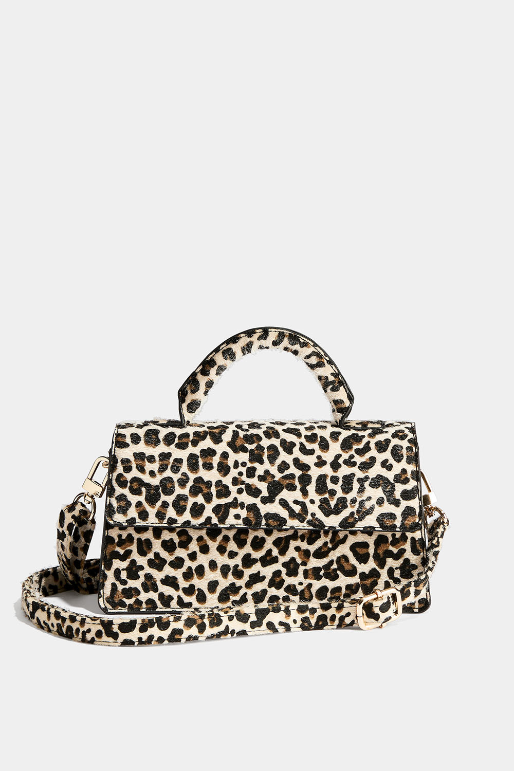 Lille rektangulær taske med leopardprint