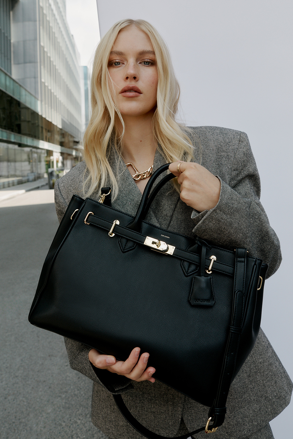 Shopper med bæltedetalje