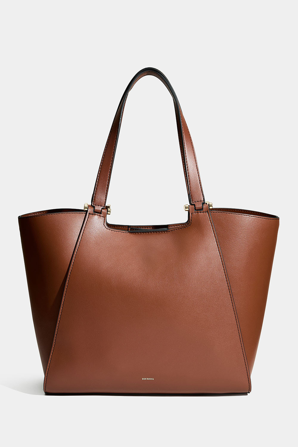 Brun totebag med dobbelt skulderrem