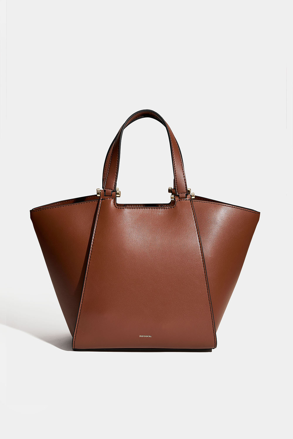 Lille brun tote bag med dobbelt skulderrem