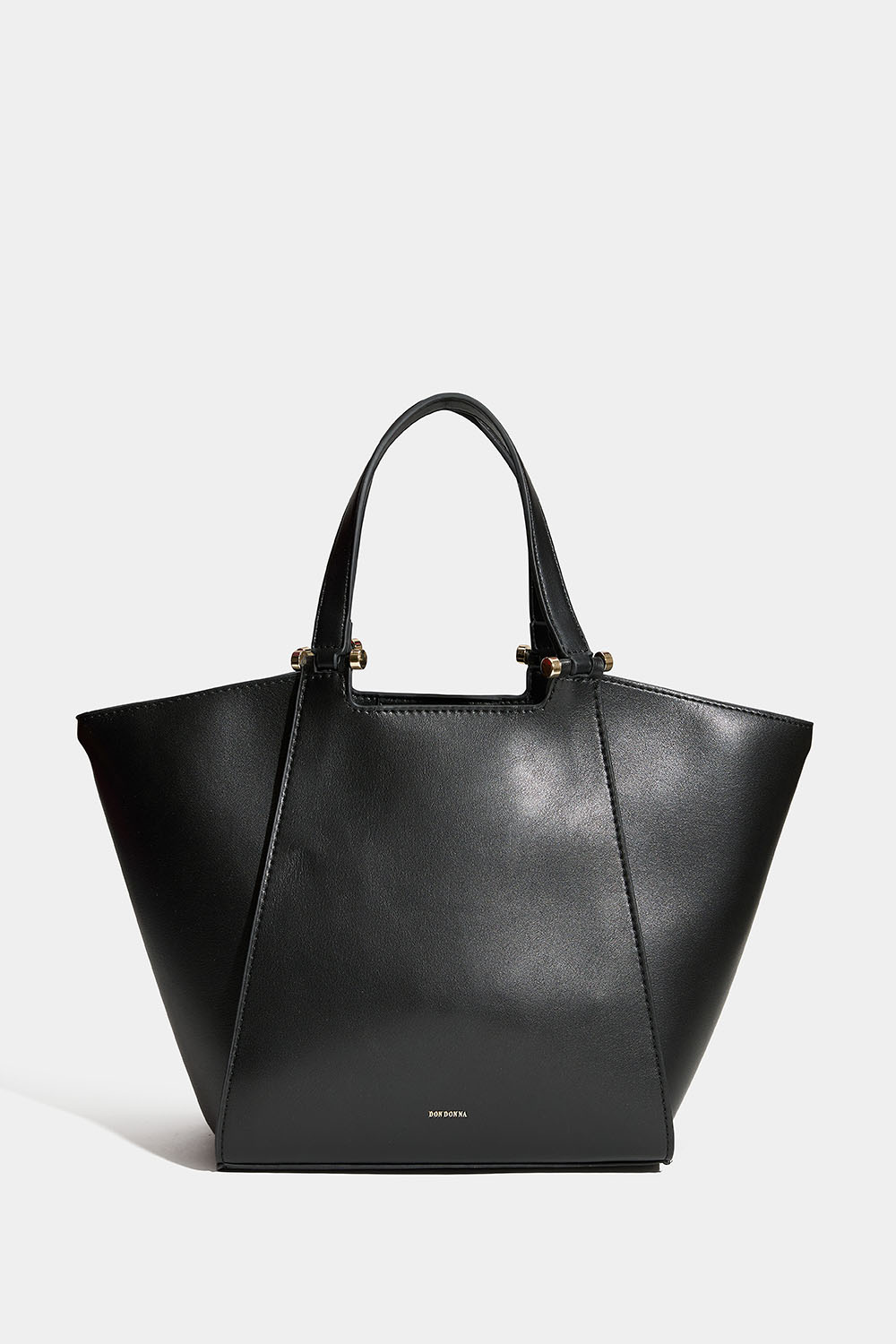 Lille sort tote bag med dobbelt skulderrem