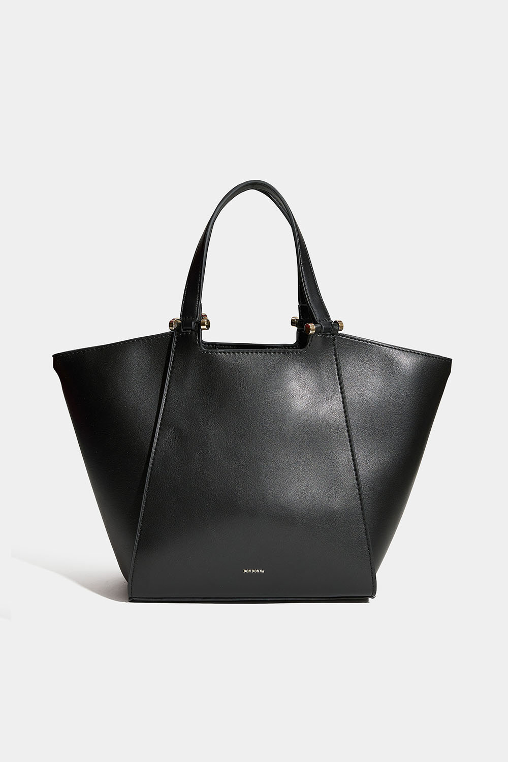 Lille sort tote bag med dobbelt skulderrem