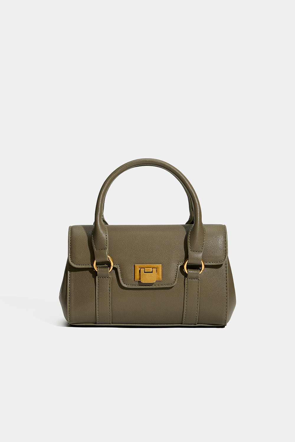 Lille grøn håndtaske med dobbelte hanke