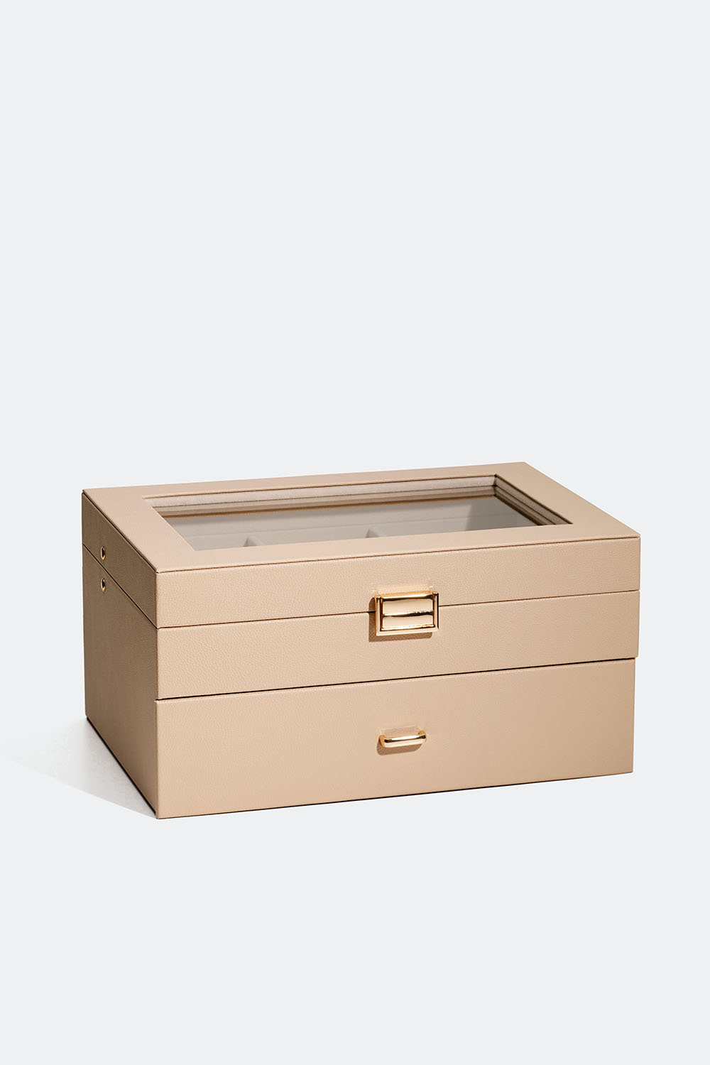 Stort smykkeskrin i beige