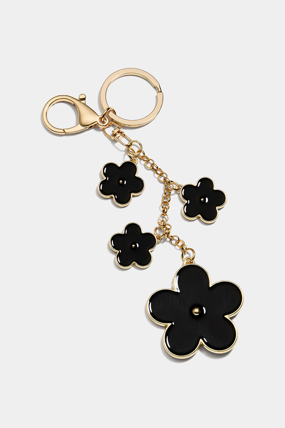 Taskepynt med sorte blomster