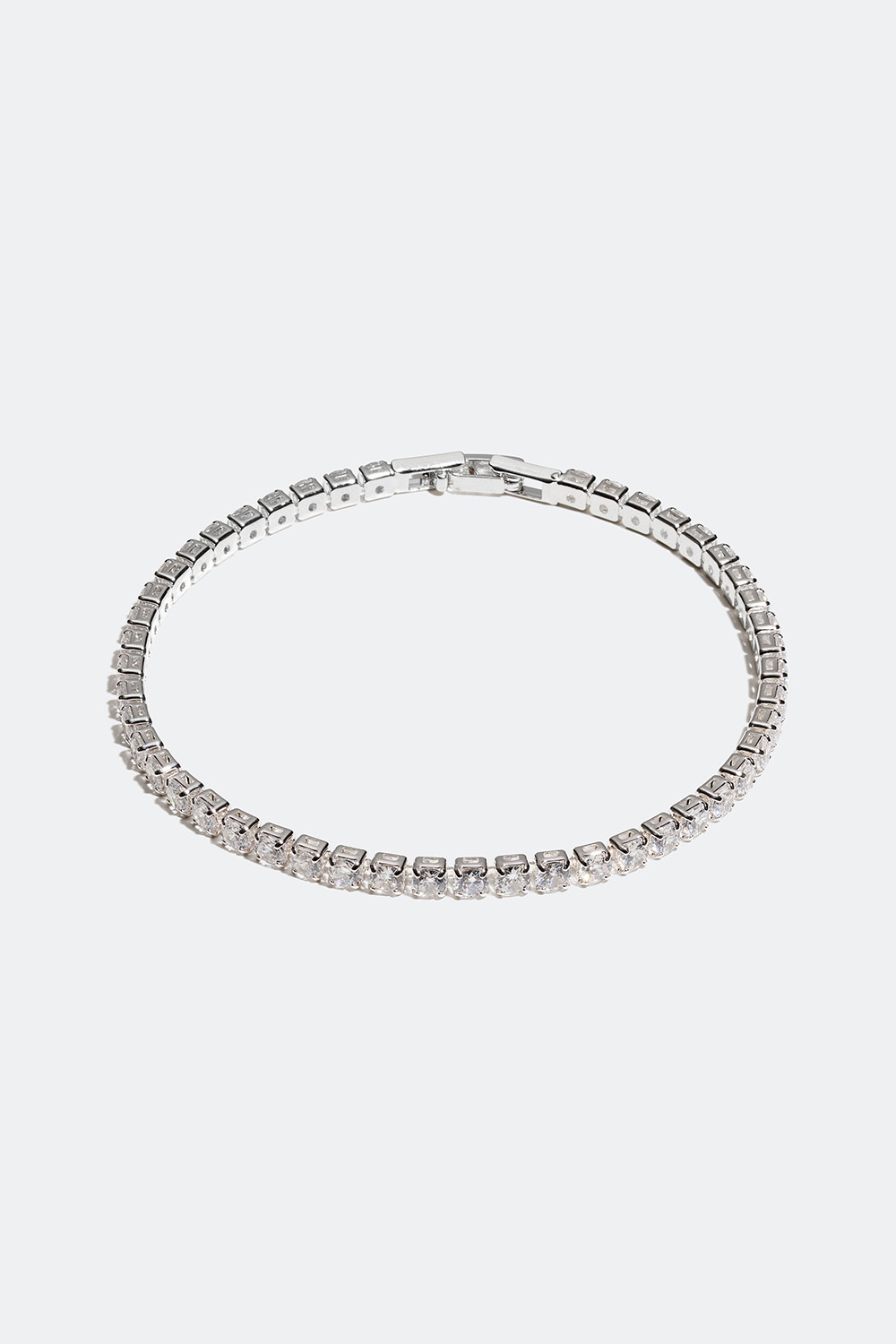 Sølvfarvet tennisarmbånd, 0,3 cm