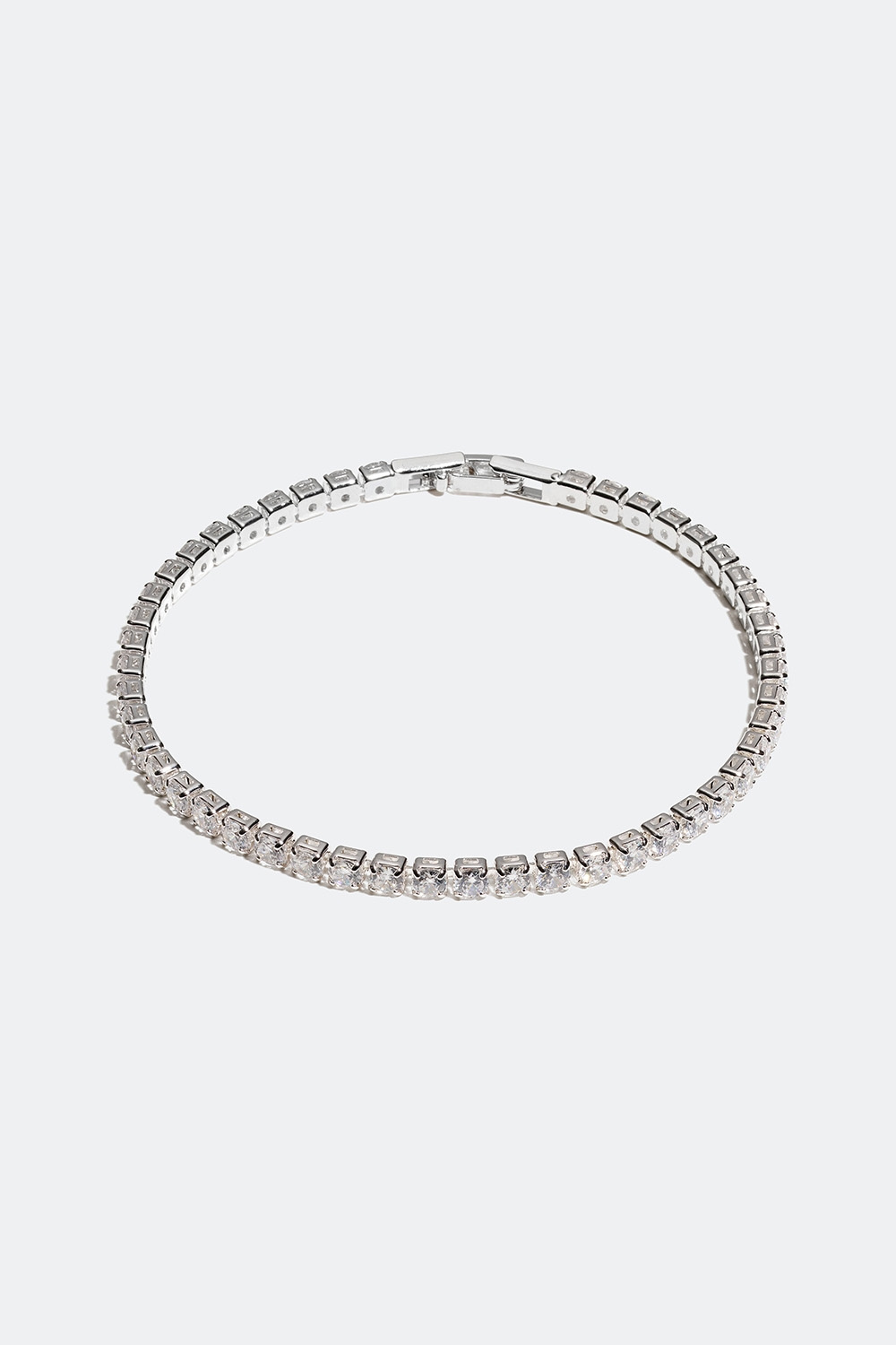 Sølvfarvet tennisarmbånd, 0,3 cm