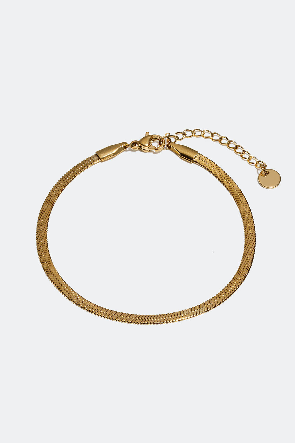Armband i stål med 18k guld med slangekæde