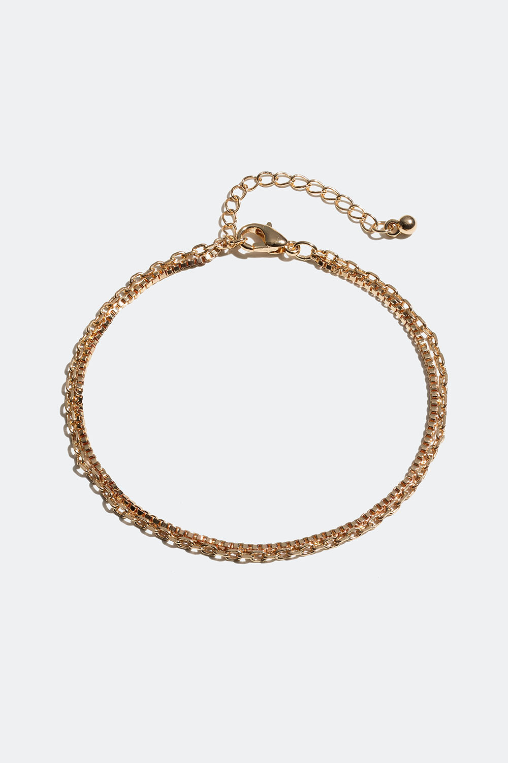 Guldfarvet kædearmbånd med dobbelte led