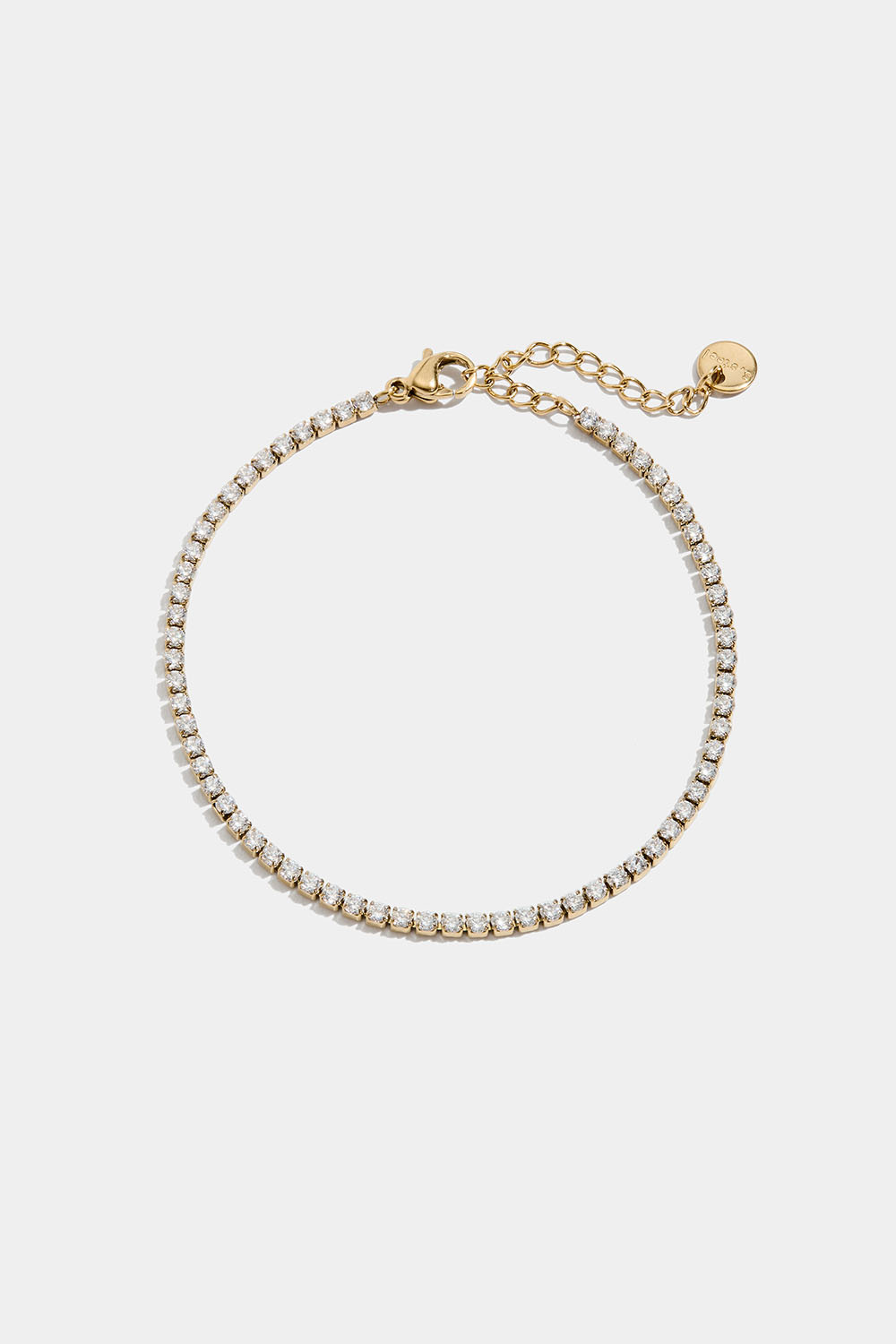 Tennisarmbånd i stål med 18 karat guld og Cubic Zirconia