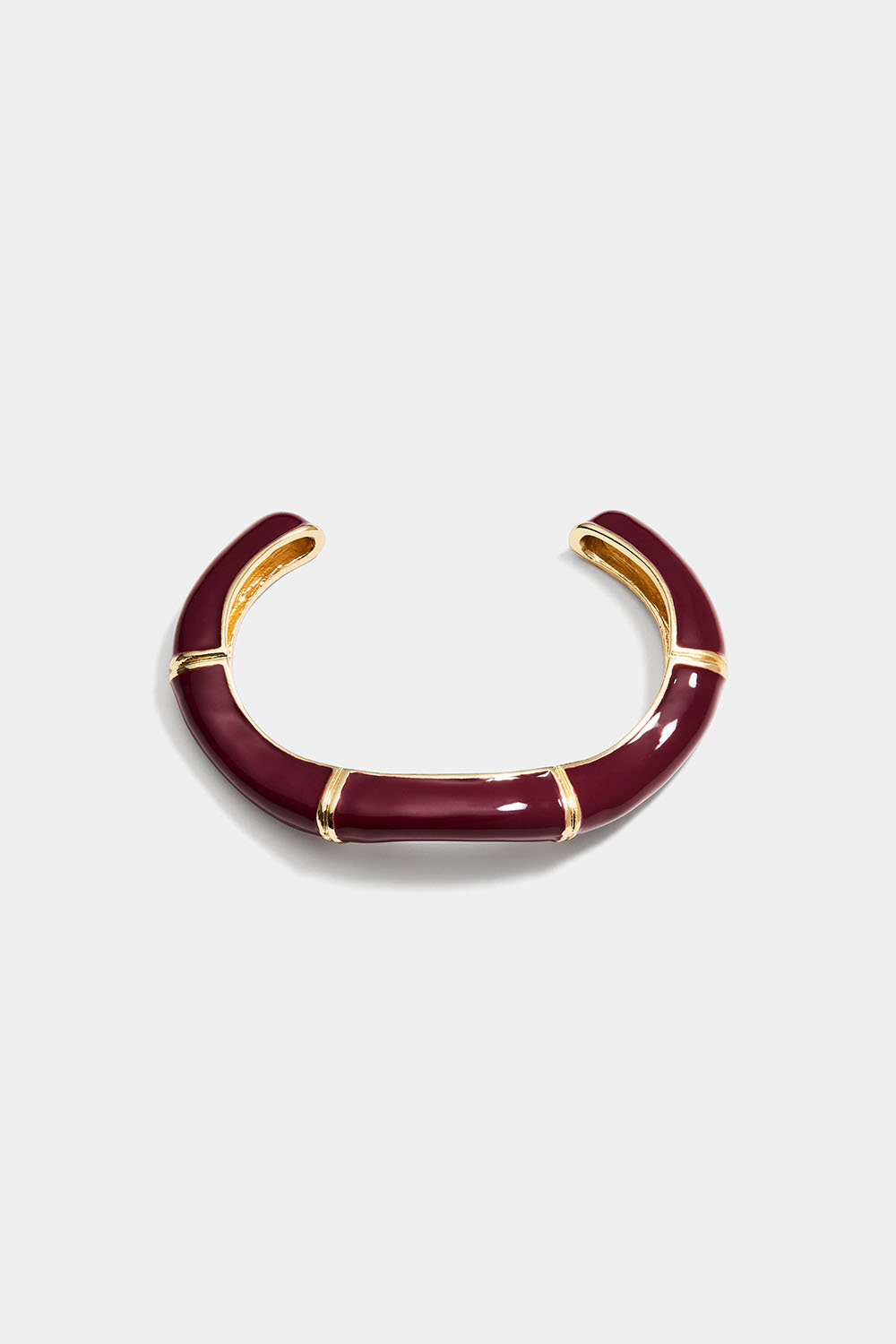 Vinrødt manchetarmbånd i organisk form