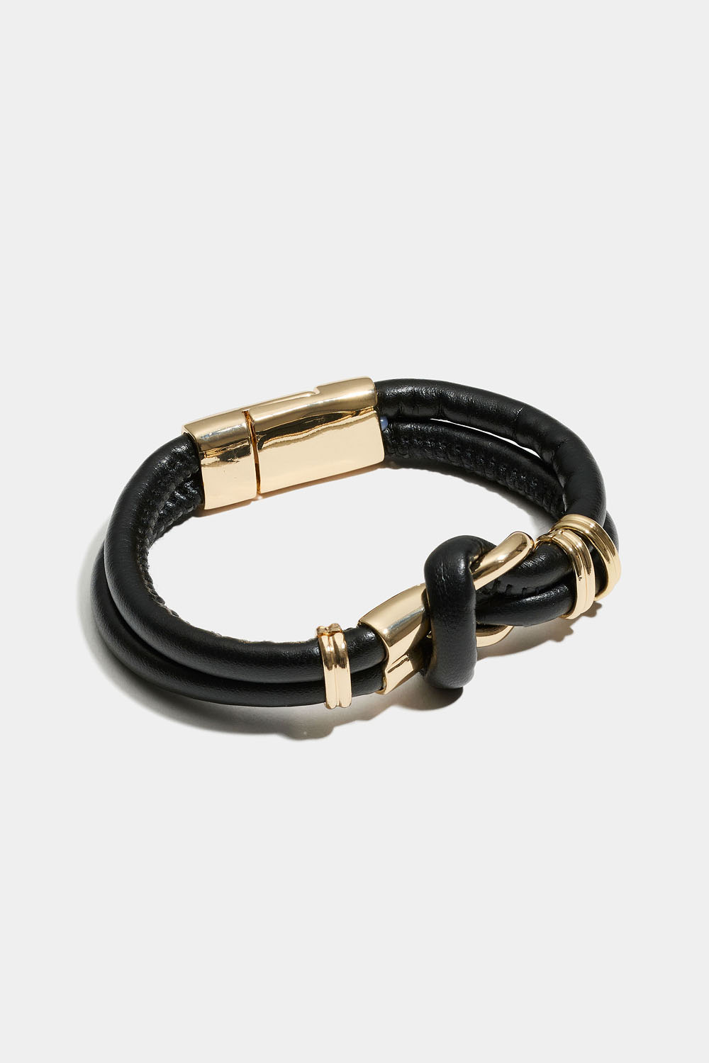 Armbånd i imiteret læder med knude