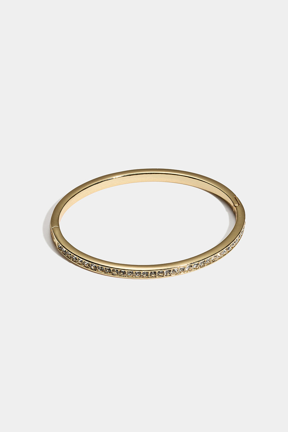 Guldfarvet smal bangle med similisten