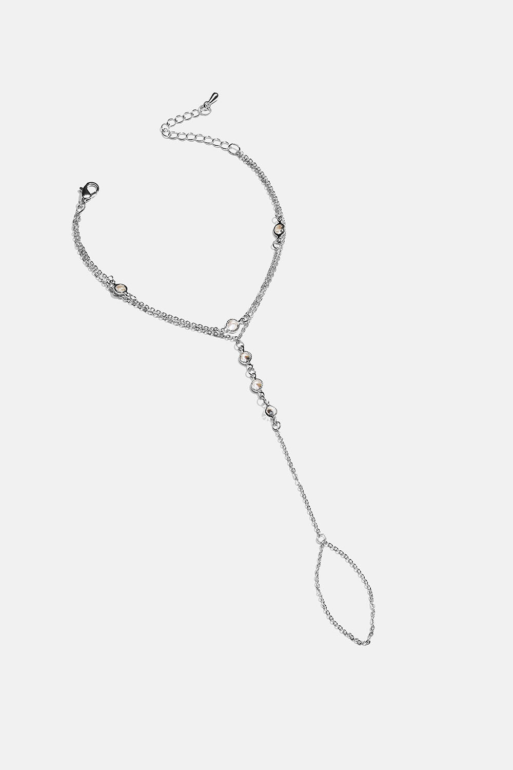 Armbånd med ring og glassten