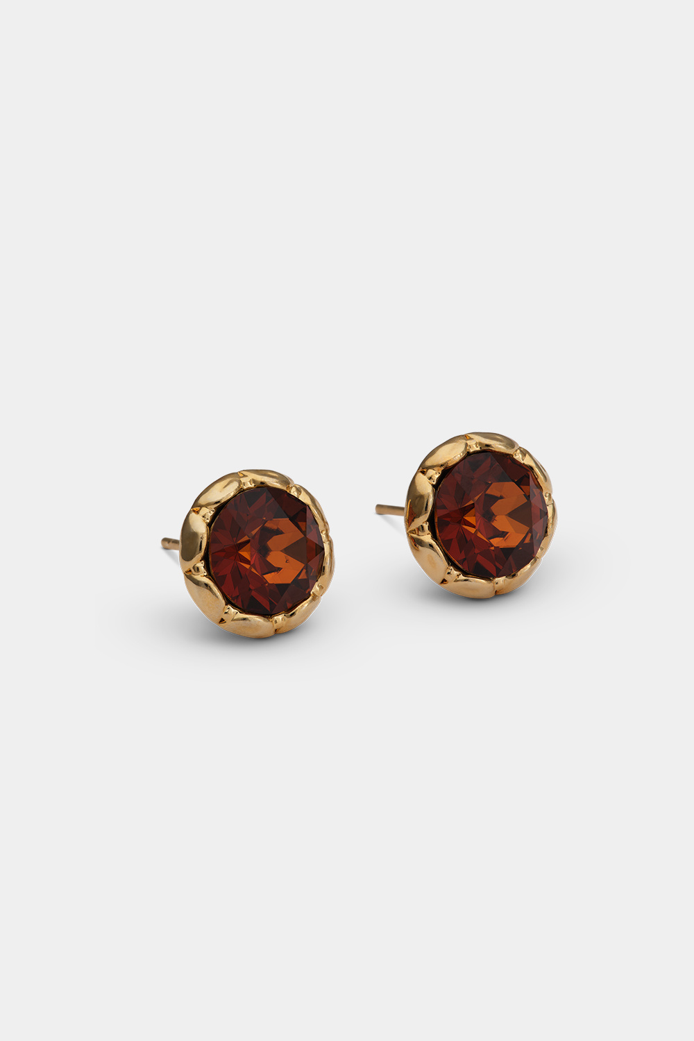 Miss Victoria stud earrings - Smoked amber