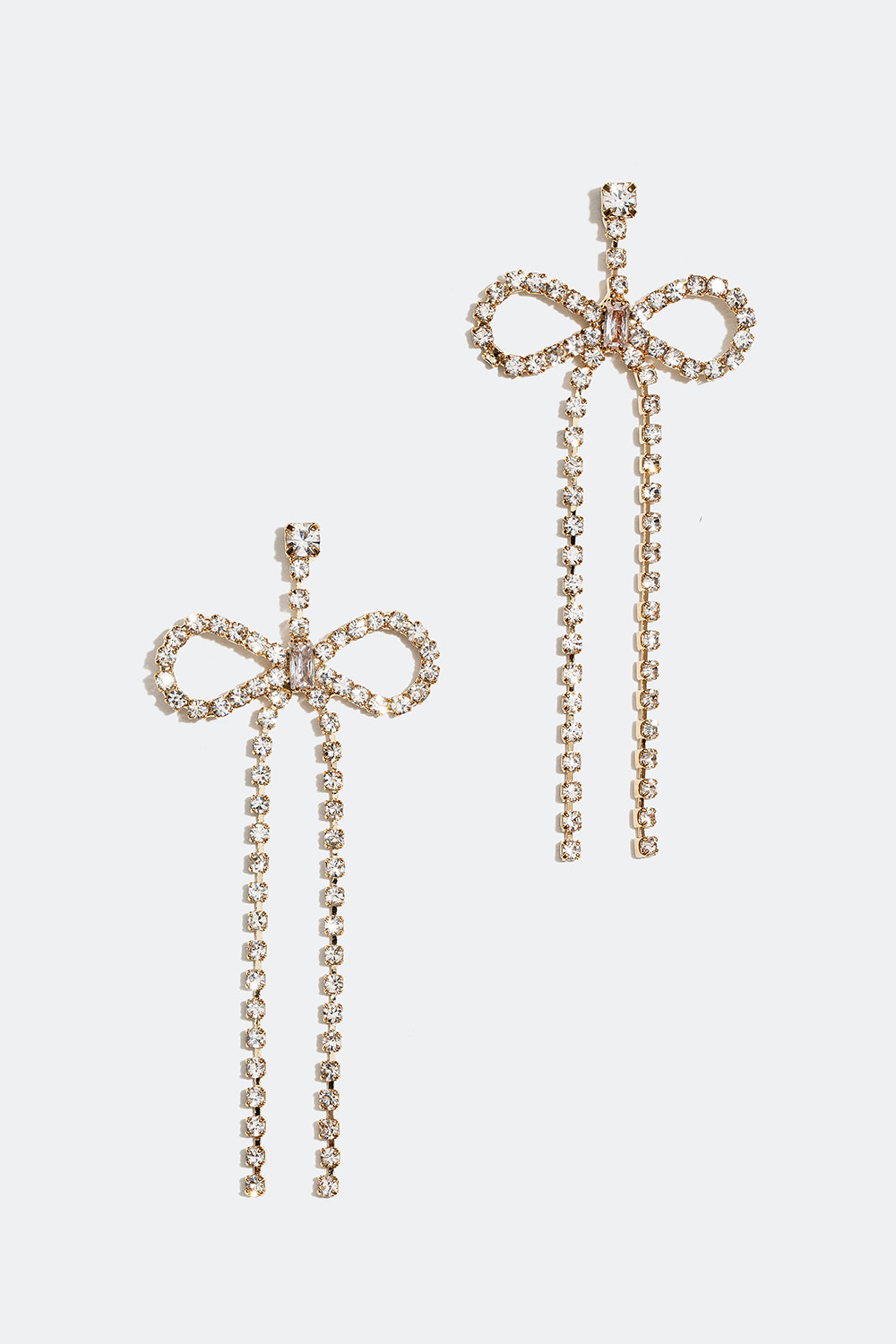 Øreringe med roset i smalle similikæder