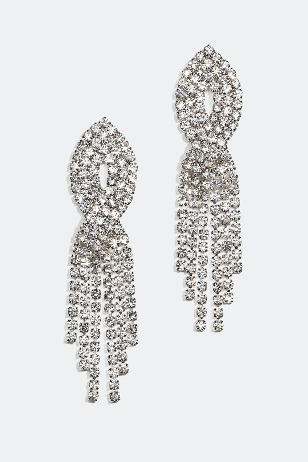 Rhinsten øreringe med overlappende led